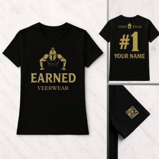 "EARNED" – VeerWear Warrior Pushup Tee (Black)