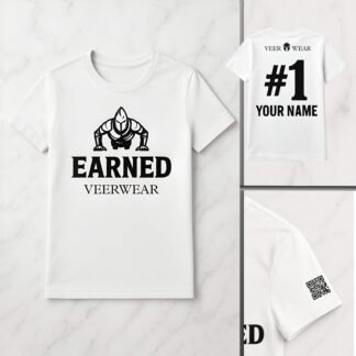 "EARNED" – VeerWear Warrior Pushup Tee (White)